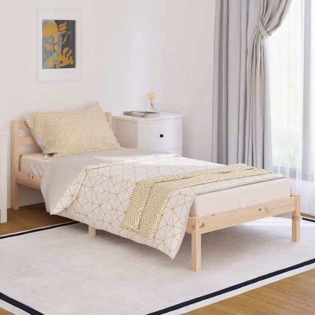 Berkfield Home Rustic Solid Wood Pine Day Bed, Brown, W: 90 cm, L: 200 cm