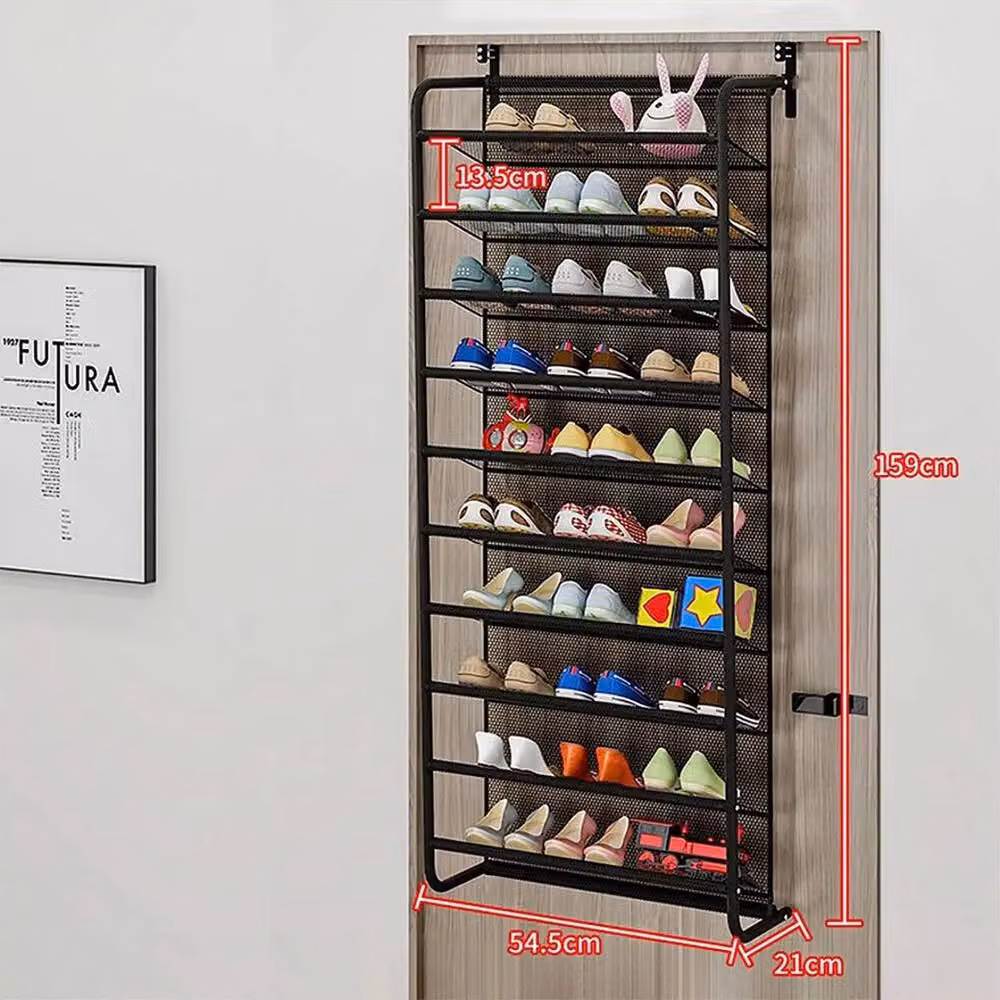 EONLION Black Metal Over Door Hanging Shoe Rack for 30 Pairs – 2