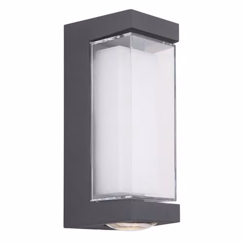 Globo Lighting Modern Anthracite LED Outdoor Wall Lamp with Warm White Light, W/D/H: 7.5 x 8.2 x 18.7 cm