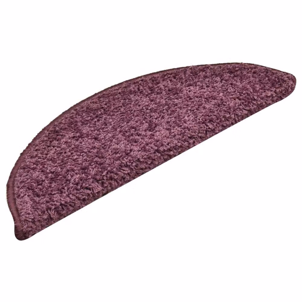 Berkfield Home Self-Adhesive Carpet Stair Treads, 15 Pieces, Dark Purple, W: 56 cm, D: 17 cm, H: 3 cm – 3