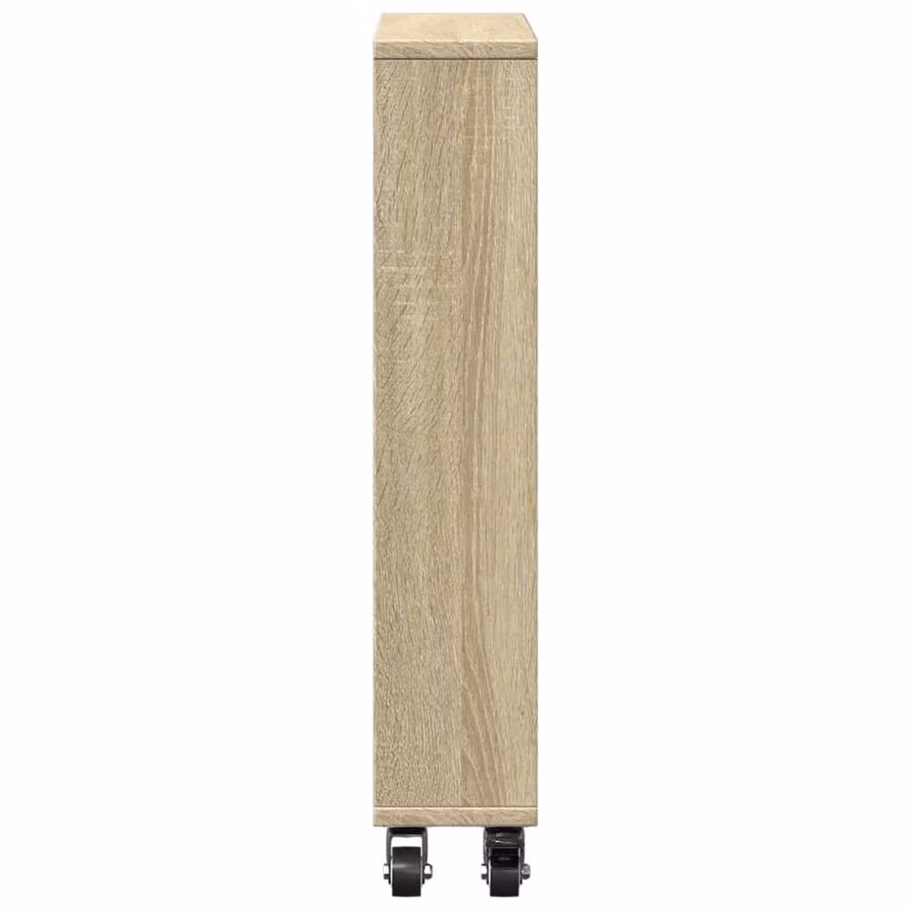 Berkfield Home Narrow Storage Trolley in Sonoma Oak Light Brown, W: 48 cm, D: 13 cm, H: 68 cm – 3
