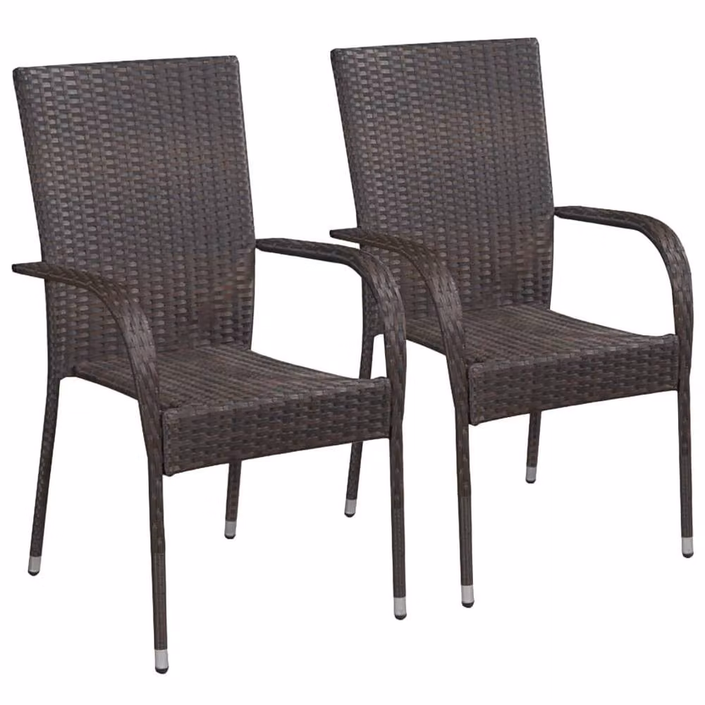 Berkfield Home 3 Piece Brown Acacia Wood Garden Dining Set – 2