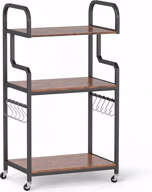 Costway 3 Tier Rolling Printer Stand for Home Office in Brown – 1