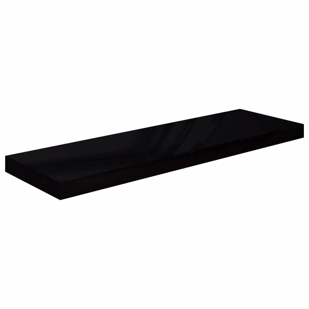 Berkfield Home Set of 4 Floating Wall Shelves in High Gloss Black, W: 80 cm, D: 23.5 cm, H: 4 cm – 3
