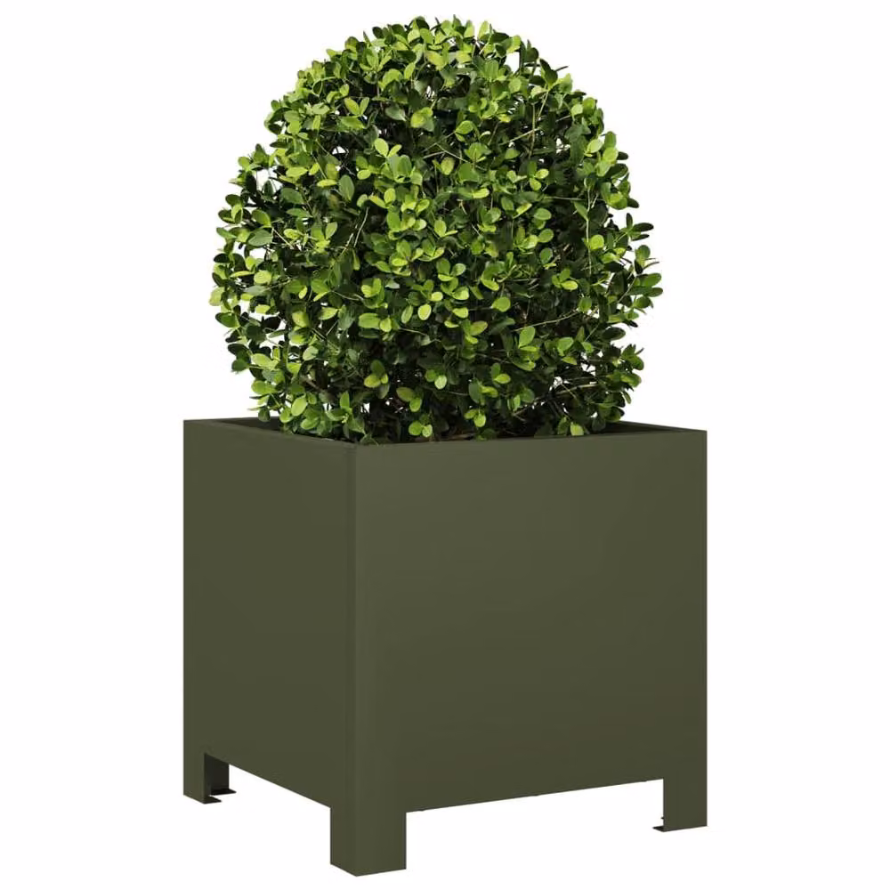 Berkfield Home Steel Garden Planter Tubs, 2 Pack, Green, W/D/H: 30 x 30 x 30 cm – 3