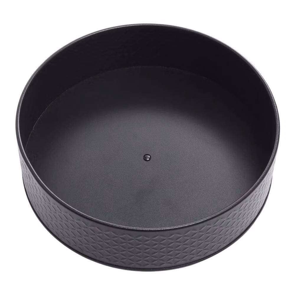 PAWNORA Single Tier Rotating Spice Jar Storage Rack, Black Metal, W: 25.0 cm, D: 7.5 cm – 3