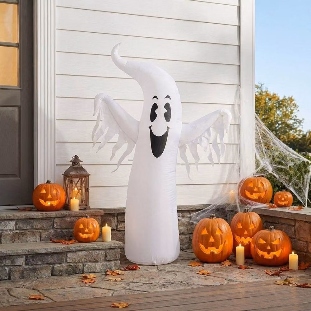 Garden Greatness Light Up Inflatable Halloween Ghost in White and Multicolour – 2