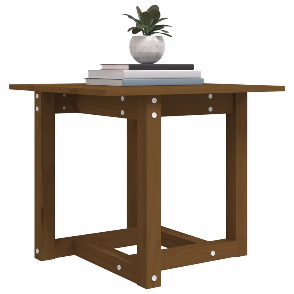 Berkfield Home Beautiful Coffee Table in Honey Brown Solid Pine, W/D/H: 50 x 50 x 45 cm – 4