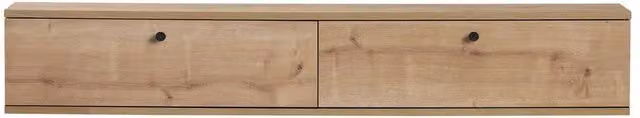 CALICOSY ROY Wall-Mounted TV Unit with 2 Drop-Down Doors in Light Oak, Width: 160 cm – 1