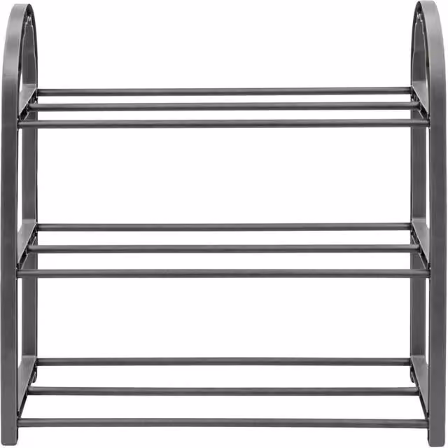 PAWNORA Small Grey Plastic Shoe Rack Storage Shelf