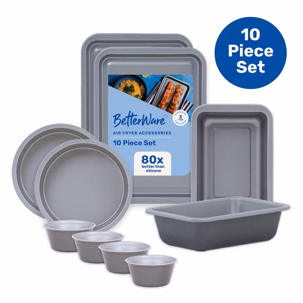 Betterware 10 Piece Non-Stick Air Fryer Accessories Set in Silver – 3