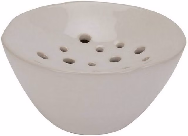 Lemon Pavilion White Ceramic Square Tabletop Flower Frog, W: 15 cm, D: 15 cm, H: 8 cm
