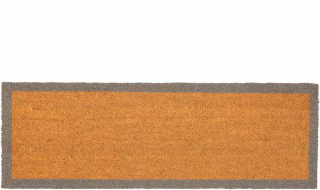 Nicola Spring Coir Double Door Mat with Grey Border and Non-Slip Backing, Brown, W: 120 cm, D: 40 cm – 3