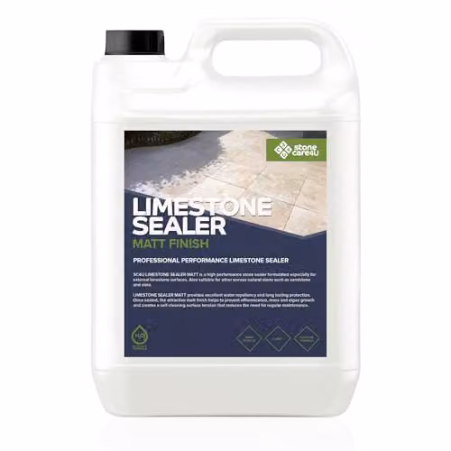 StoneCare4U Limestone Sealer Matt Finish, 5L, Transparent Waterproof Exterior Natural Stone Sealant for Limestone, Sandstone and Slate