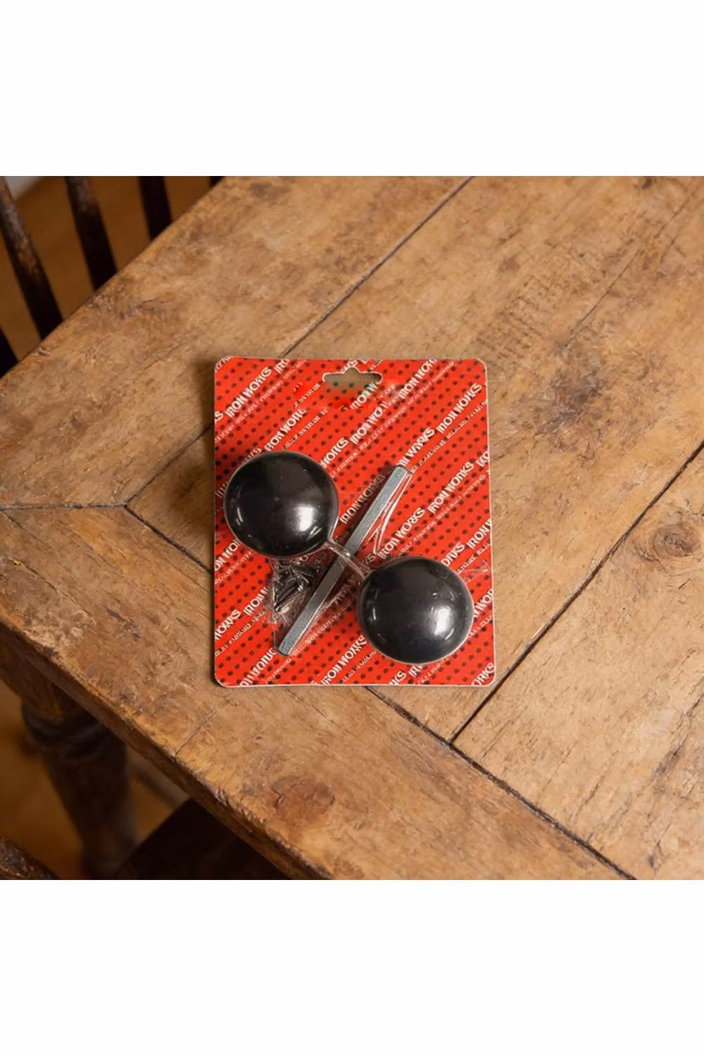 KDMD 2-Piece Black Metal Sprung Mortice Knob Rosette Set – 3