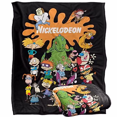 Logovision Nickelodeon White Fluffy Fleece Throw Blanket, W/D/H: 152 x 127 cm – 1