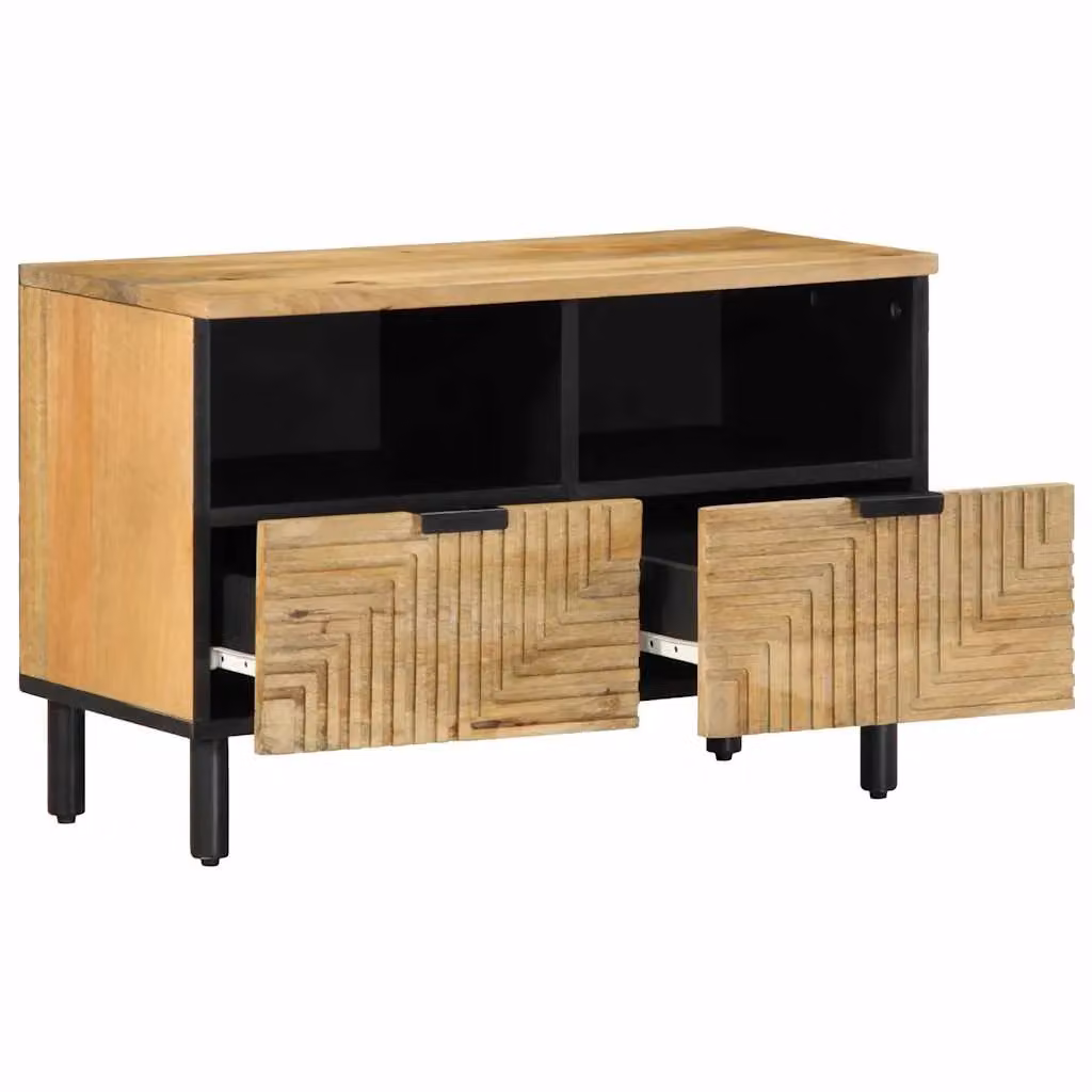 Berkfield Home Brown Mango Wood TV Cabinet W/D/H: 70 x 33 x 46 cm – 2