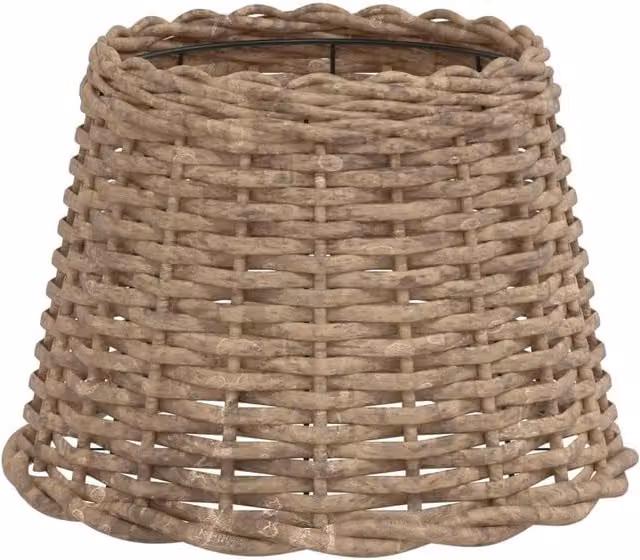 Berkfield Home Wicker Lamp Shade in Light Tan and Brown, W/D/H: 30 x 20 cm – 1