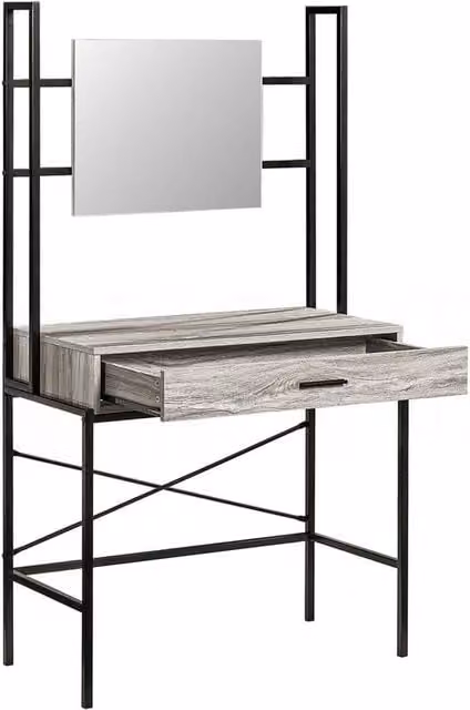 PAWNORA Industrial Wooden Dressing Table in Grey – 1