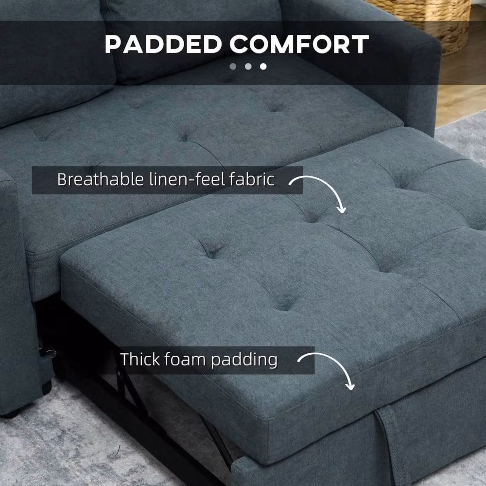 Wyld Haus Matano 2 Seater Click Clack Sofa Bed in Charcoal Grey with Scatter Cushions – 5