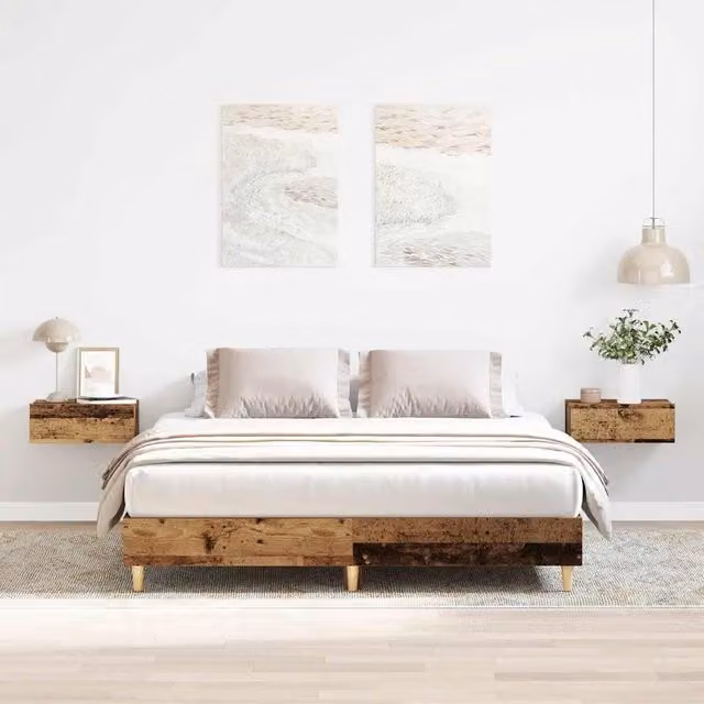 Berkfield Home King Size Bed Frame in Brown Engineered Wood, 150 x 200 cm