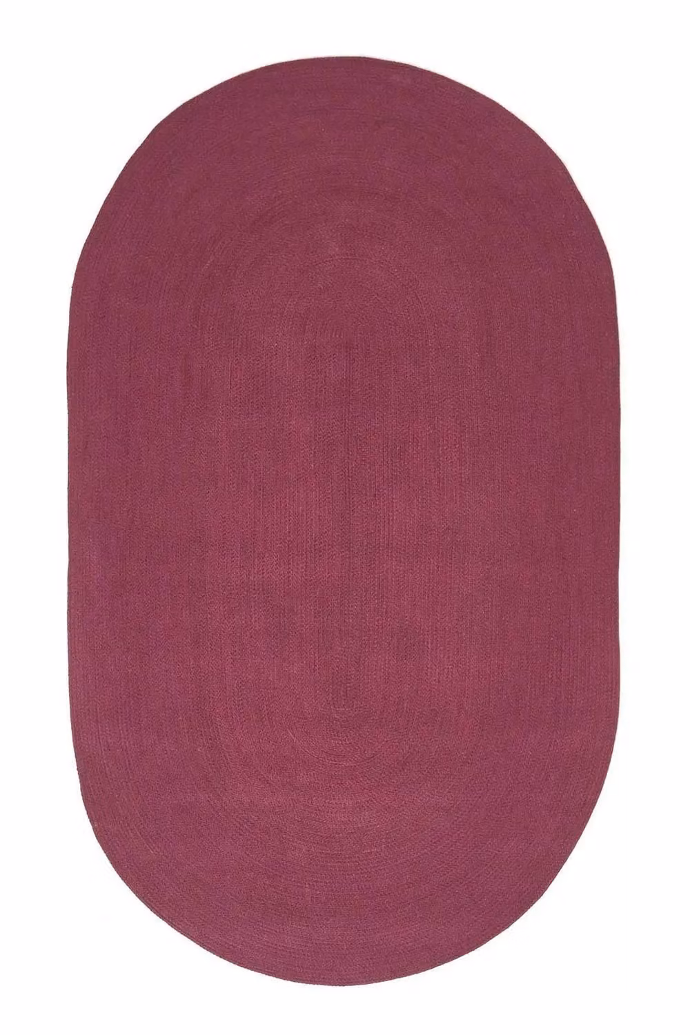 Homescapes Handmade Woven Braided Oval Cotton Rug in Purple, Diameter: 120 cm – 2