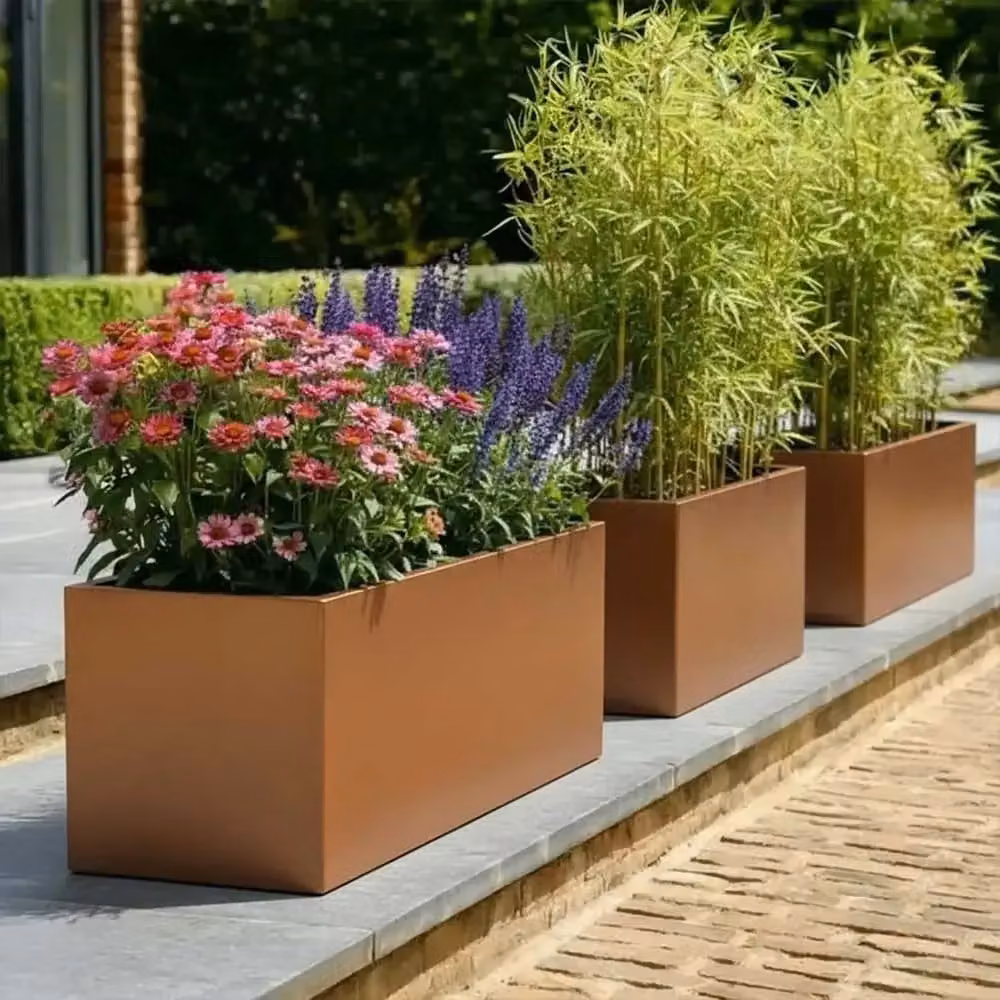 Access Garden Products Brown Galvanised Steel Copper Trough Planter Window Box, Width: 70 cm – 6