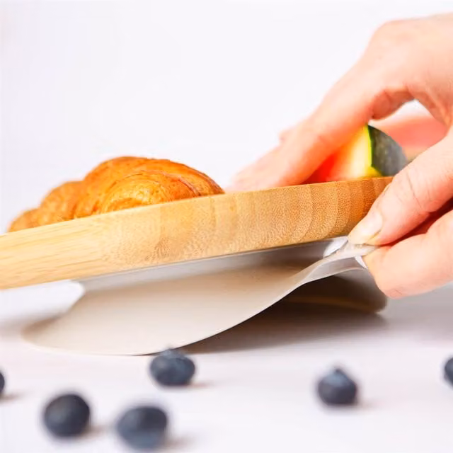 Tiny Dining Childrens Bamboo and Silicone Suction Bowl in Grey