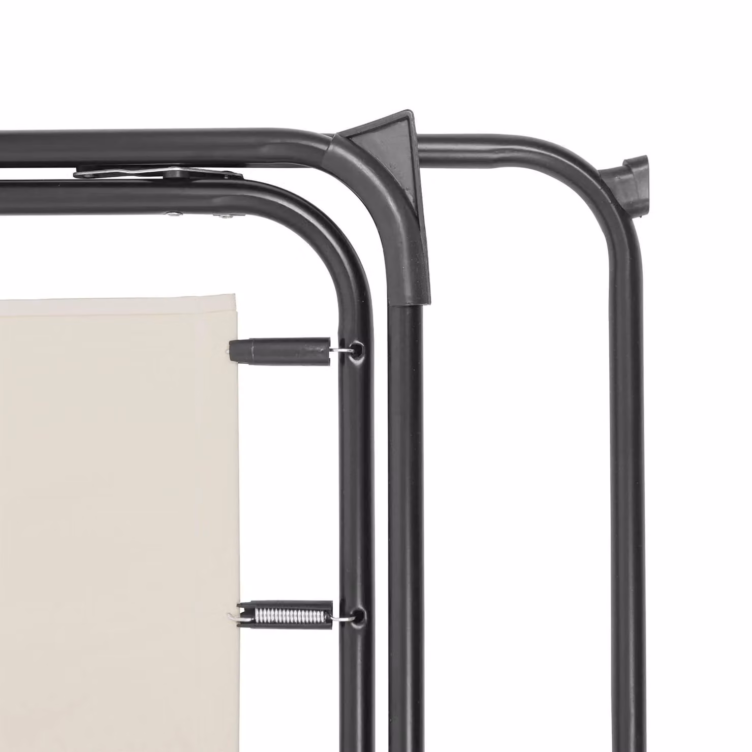 Harbour Housewares Pack of 4 Folding Metal Beach Chairs in Matt Black and Beige – 2