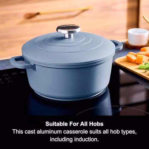 Morphy Richards Blue Cast Aluminium Casserole with Non-Stick Ceramic Coating, 2.3 l – 6