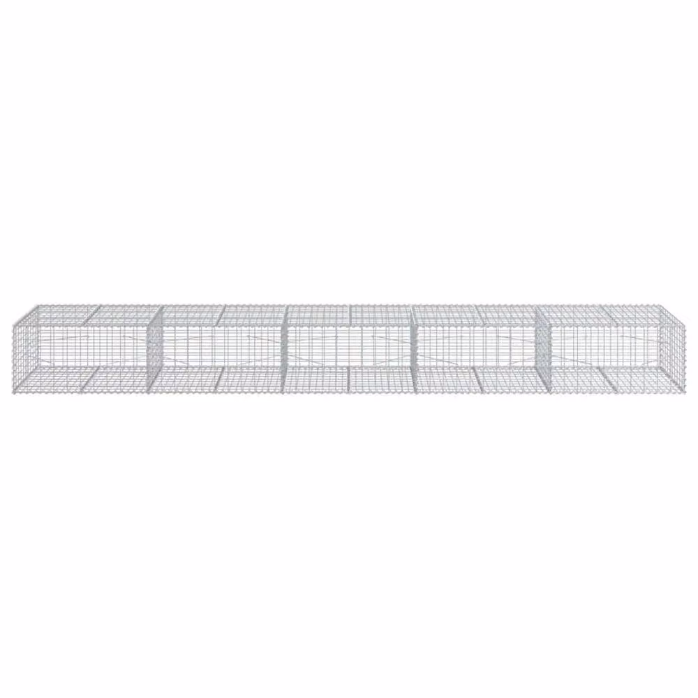 Berkfield Home Gabion Basket with Cover in Silver Galvanised Steel, W: 500 cm, D: 100 cm, H: 50 cm – 2