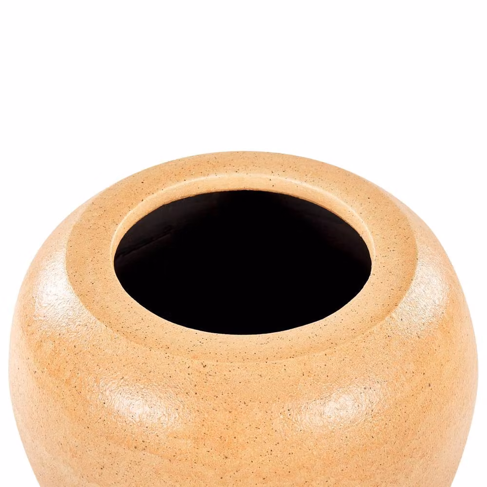 Wyld and Coco Hand-Painted Ceramic Terracotta Vase in Orange and Beige Ombre, Height: 34 cm – 4