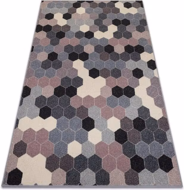 RugsX Heos Geometric Modern Rug in Grey and Multicolour, W: 190 cm, D: 270 cm – 1