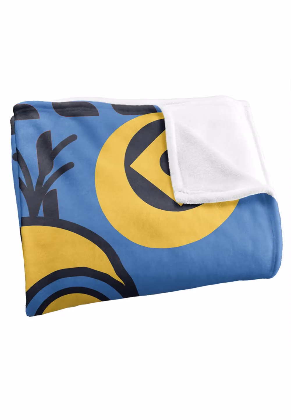 Universal Minions Kevin Blue Silky Touch Blanket in White and Blue, W: 152 cm, D: 127 cm – 3
