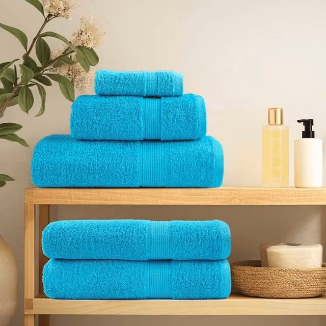 Berkfield Home SOLUND Premium Cotton Terry Guest Towels, Turquoise, 10 Pack, W: 30 cm x H: 50 cm, 600 gsm