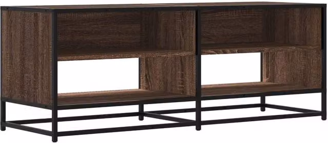 Berkfield Home Industrial TV Cabinet in Brown Oak, W/D/H: 120.5 x 40 x 46 cm – 1