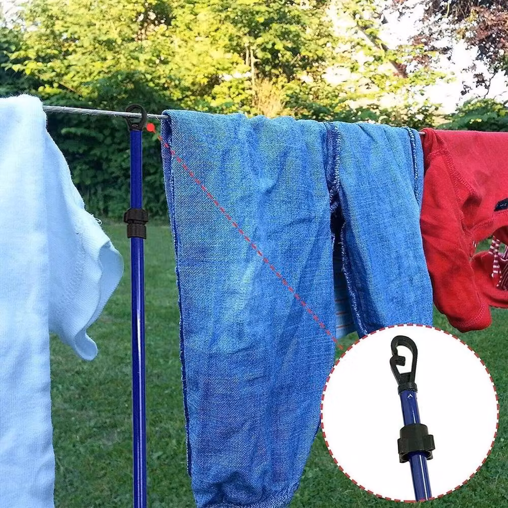 PAWNORA Height Adjustable Telescopic Washing Line Pole in Blue – 4