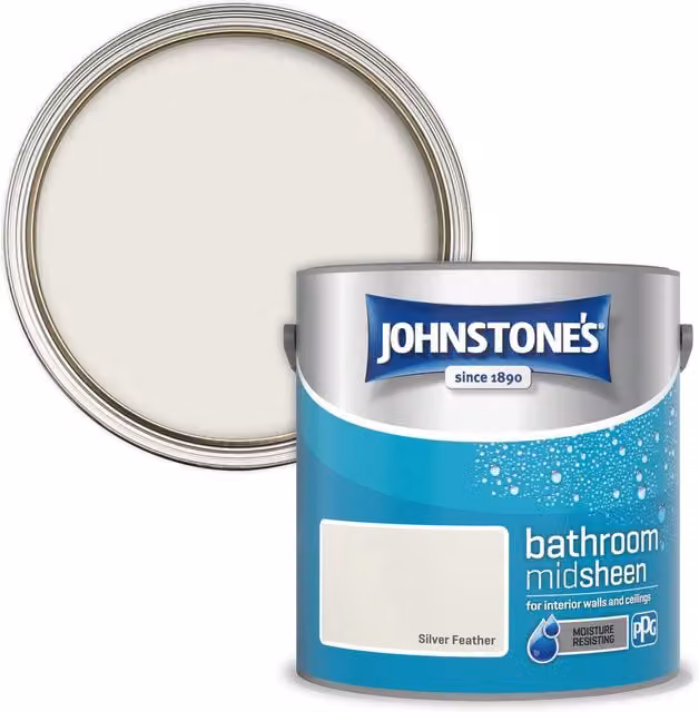 Johnstone's Bathroom Mid Sheen Paint in Silver Feather