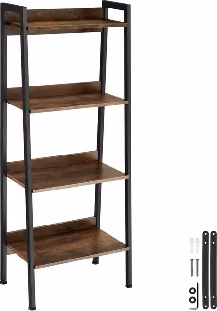 tectake Chatham Industrial Shelving Unit in Brown and Black – 1