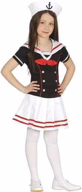 Fiestas Guirca Girls Sailor Costume Set in Blue, White and Multicolour for Ages 7-9 Years