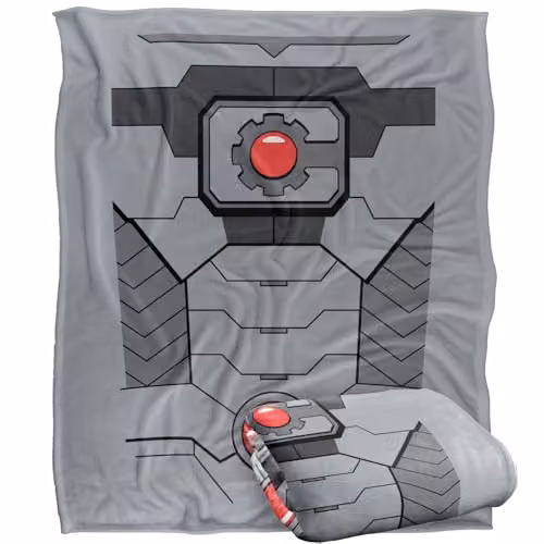 LOGOVISION Justice League Cyborg Uniform Super Soft Fleece Throw Blanket, Multicolour, W: 127 cm x L: 152.4 cm