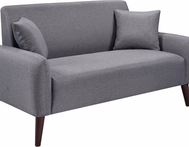 Comfy Living Grey Fabric 5-Piece Upholstered Sofa Set with 3-Seater, 2-Seater, Armchair and Scatter Cushions