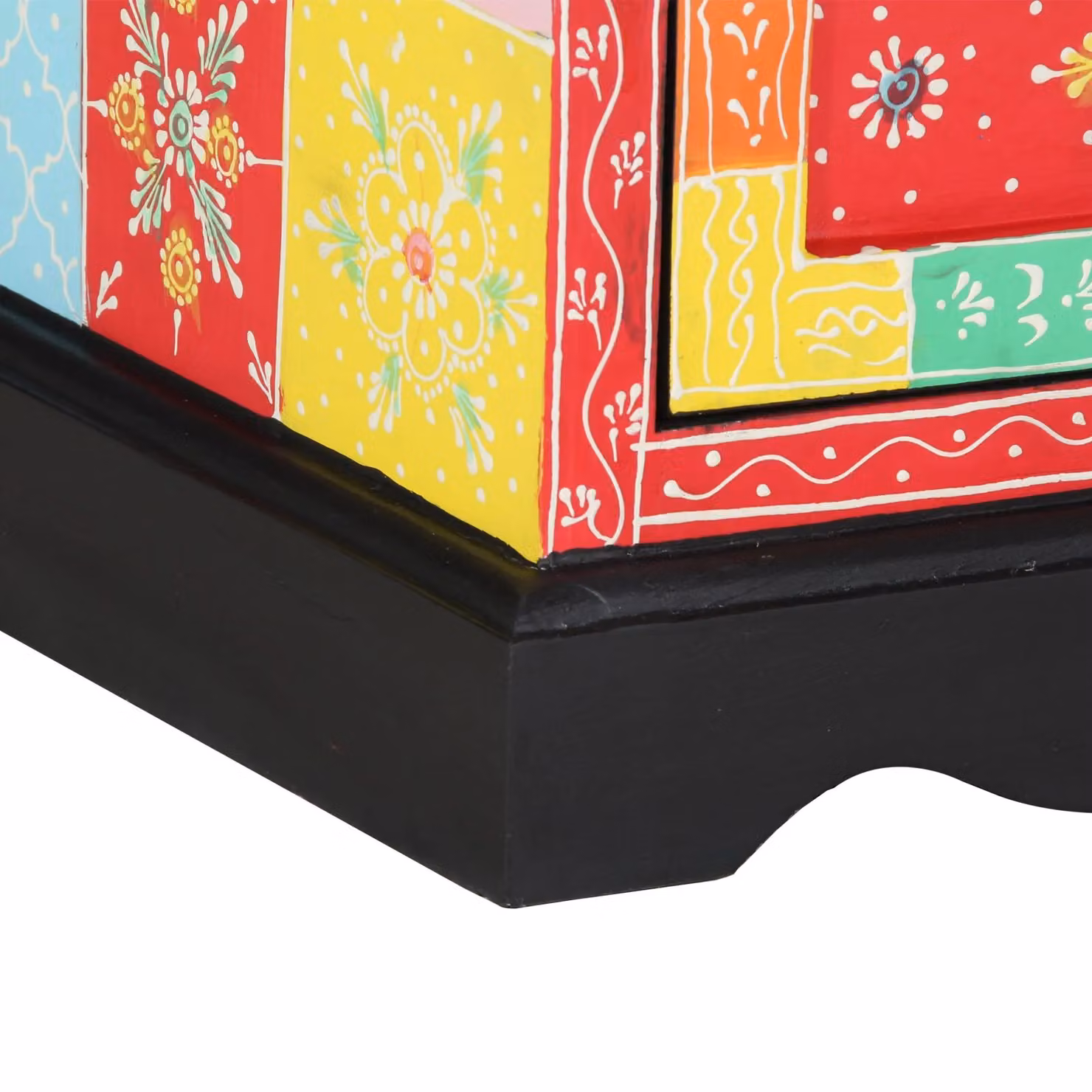 Berkfield Home Multicoloured Geometric Drawer Cabinet in Solid Mango Wood, W/D/H: 40 x 40 x 60 cm – 7