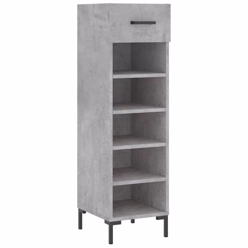 Berkfield Home Shoe Cabinet in Concrete Grey, W/D/H: 30 x 35 x 105 cm – 3
