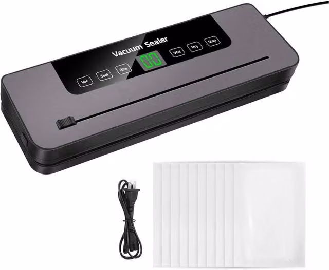 EONLION Vacuum Sealer Machine for Dry and Wet Food in Dark Grey