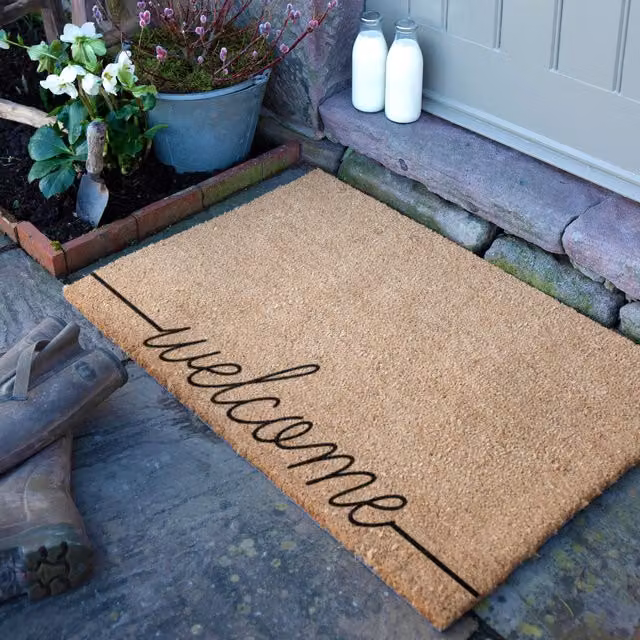 Artsy Mats Country Home Welscribble Doormat in Beige, W: 60 cm, D: 90 cm