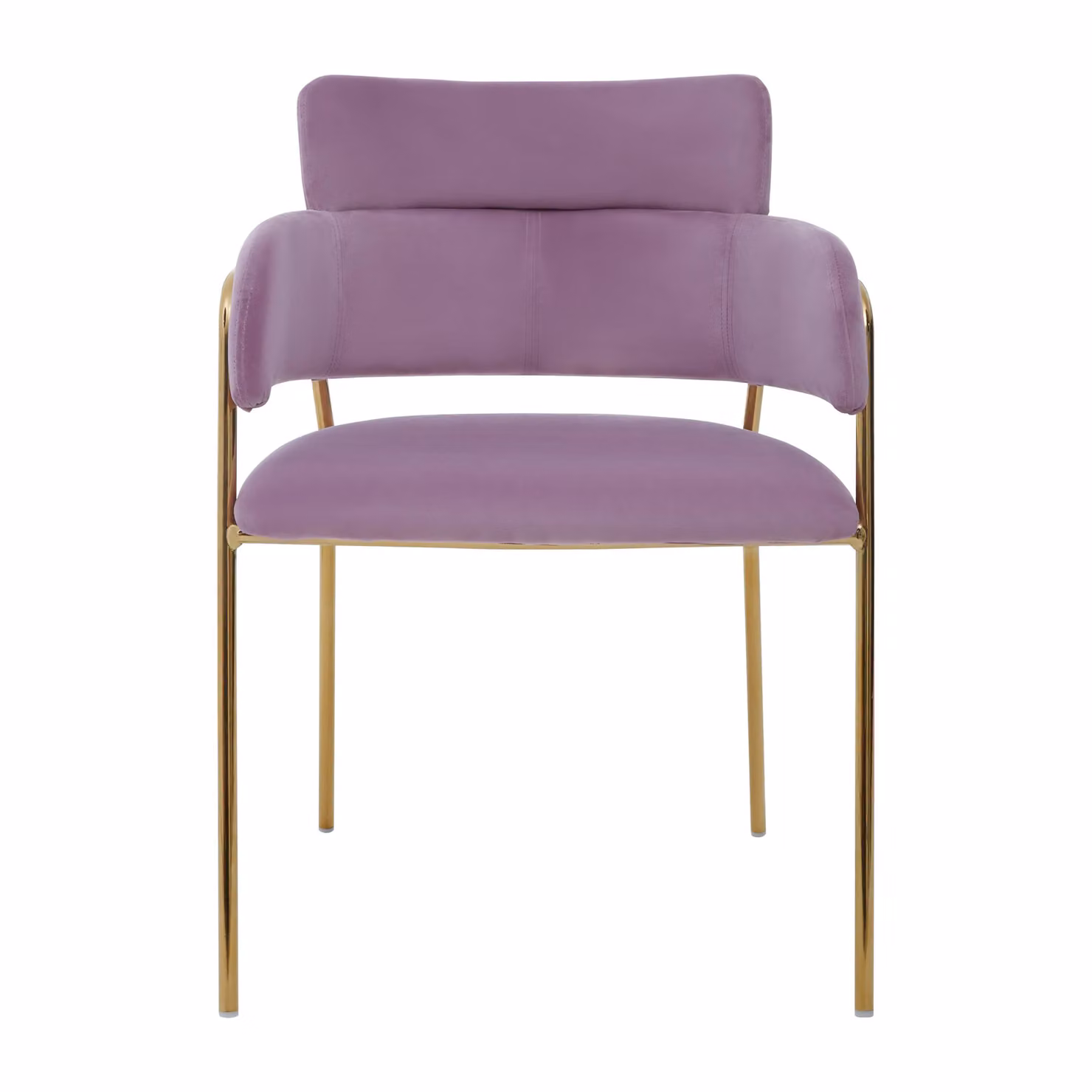 Orsina Tamzin Pink Velvet Mid-Century Dining Chair with Gold Metal Legs – 2
