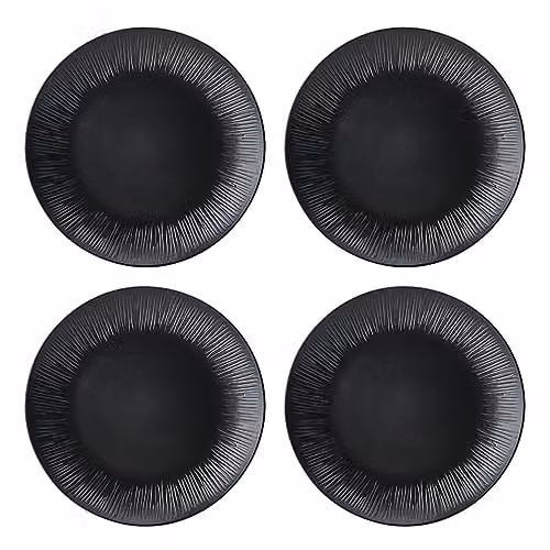 Mikasa Jardin Midnight 12-Piece Stoneware Dinner Set in Black with Floral Design – 7