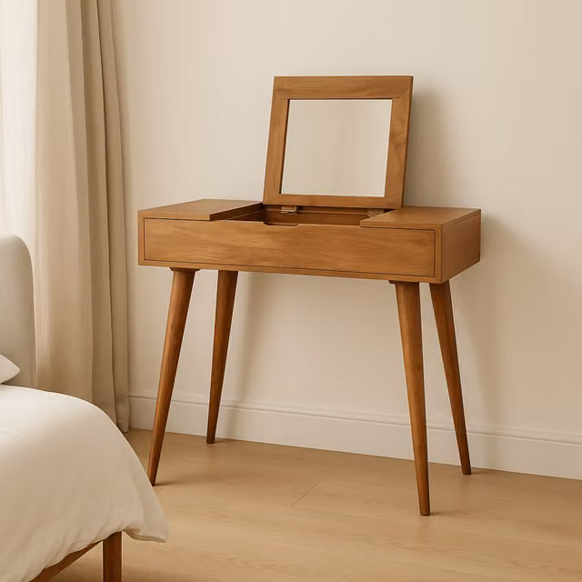 Artisan Furniture Scandinavian Mango Wood Dressing Table in Brown
