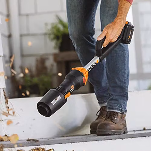 WORX WG543E Nitro 20V PowerShare Brushless Cordless Leaf Blower in Black and Orange – 3